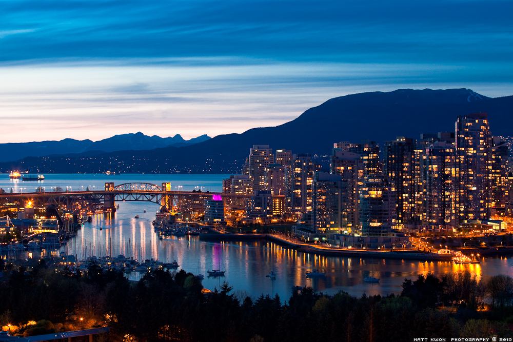 We rented out of the hotels with balcony facing downtown Vancouver and shot